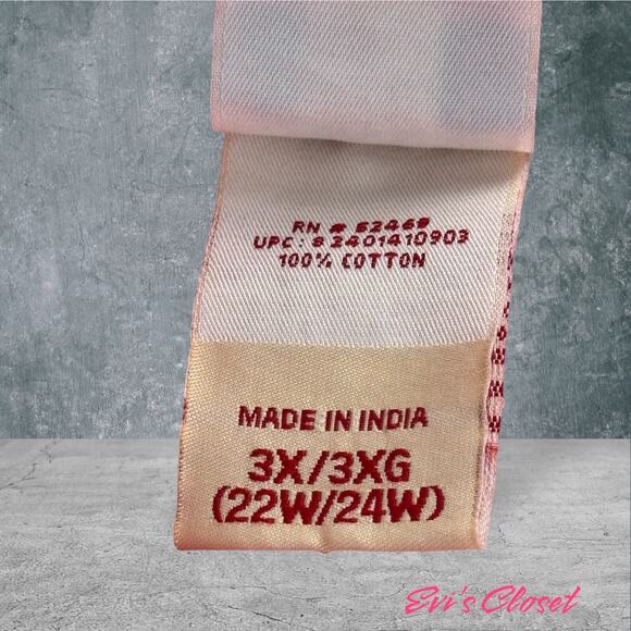 Faded Glory Women's Short Sleeve Blouse Top  Button Down Ruffle Sz 3X (22W/24W) - Picture 8 of 10